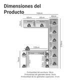 Conjunto Home Office 1 Placard 2 Alacenas Neo 1 Escritorio Blanco Madesa
