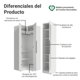 Placard Modular de Esquinero 3 Puertas con Espejos Blanco Neo Madesa