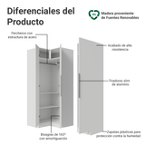 Dormitorio Completo Matrimonial Esquinero 3 Puertas Blanco Neo Madesa