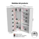 Placard de Esquina Matrimonial 310 cm 5 Puertas 2 Cajones Neo Blanco 01