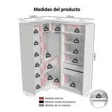 Placard Modular de Esquinero 310 cm 5 Puertas con Espejos 2 Cajones Blanco Neo Madesa 04