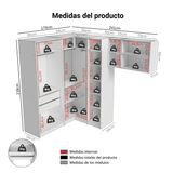 Placard Ropero de Esquina Modulado Madesa Neo 415 cm Blanco