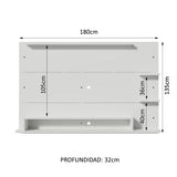 Panel de TV con Prateleira hasta 60 Pulgadas Madesa Alfa Blanco