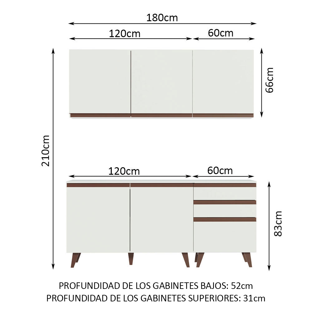 Combo completo de Cocina Madesa Reims 180cm BB 01