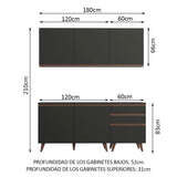 Combo completo de Cocina Madesa Reims 180cm NN 01
