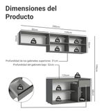 Cocina compacta Flotante 200cm Gris Nice Madesa 04XA