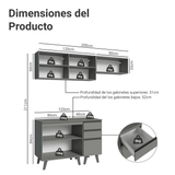 Cocina compacta 200cm Gris Nice Madesa XA06