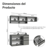 Cocina compacta Flotante 200cm Gris Nice Madesa XA12