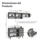 Cocina compacta 200cm Gris Nice Madesa XA13