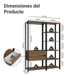 Placard Ropero Placard Ropero Modulado Valencia 2 Cajones 129cm Marrón/Negro Madesa XA