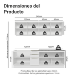 Combo Completo de Cocina 240 x 60 cm Blanco Aterciopelado Lux Madesa 05