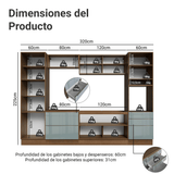 Combo Completo de Cocina 320 x 60 cm Marrón/Gris Lux Madesa 01