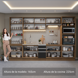 Combo completo de Cocina con Cristalero 340 cm Madesa Glamy MN 01