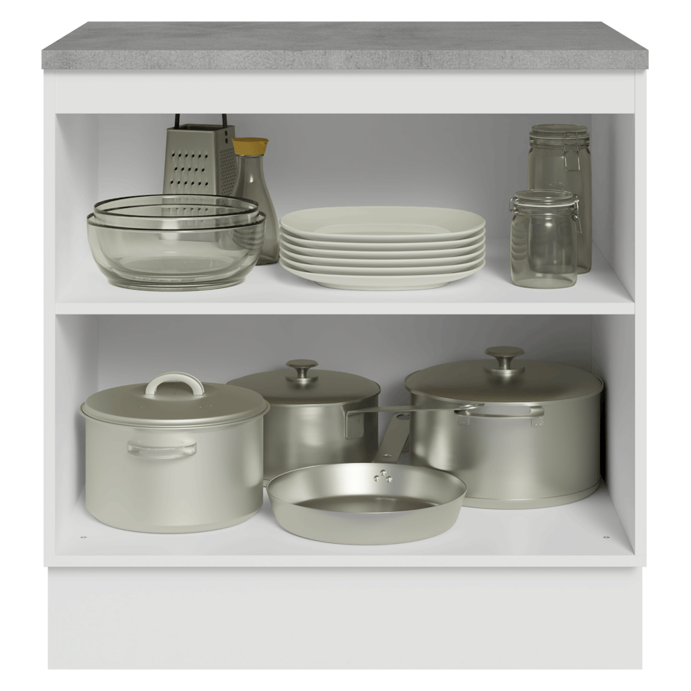 Bajo Mesada de Cocina 80 x 60 cm 2 Puertas (con Mesada) Blanco/Gris Vik Madesa