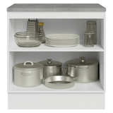 Bajo Mesada de Cocina 80 x 60 cm 2 Puertas (con Mesada) Blanco Vik Madesa