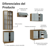 Combo completo de Cocina con Cristalero 270 cm Madesa Lux MG 04