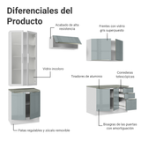 Combo completo de Cocina con Cristalero 270 cm Madesa Lux BG 04