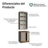 Combo Bajo Mesada + Cristalero 70 cm Marrón/Crema Vik Madesa 01