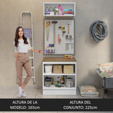 Mueble Integral Multiuso Garaje 80cm Blanco/Marrón