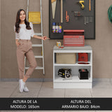 Bajo Mesada Multiuso 80cm 2 Puertas Blanco/Gris Agata