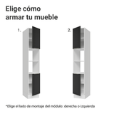 Despensero 40cm 2 Puertas e 2 Nichos Blanco/Negro Lux Madesa