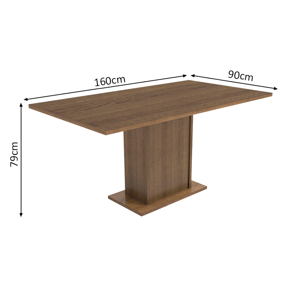 Juego de Comedor Madesa Megan Mesa Tapa de Madera con 6 Sillas Marrón/Floral Hibiscos