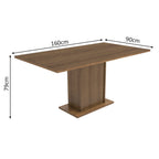 Juego de Comedor Megan Mesa Rectangular Tapa de Madera con 6 Sillas Marrón/Lírio Beige Madesa