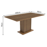Juego de Comedor Megan Mesa con Tapa y 6 Sillas Marrón/Lírio Beige
