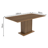 Juego de Comedor Megan Mesa con Tapa y 6 Sillas Marrón/Sintético Beige