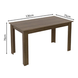 Juego de Comedor Madesa Maris Mesa Tapa de Madera con 6 Sillas Marrón/Beige Marrón