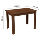 Juego de Comedor Madesa Rute Mesa Tapa de Madera con 4 Sillas Marrón/Lírio Beige