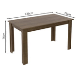 Juego de Comedor Madesa Bea Mesa Tapa de Madera con 4 Sillas Marrón/Crema/Beige Marrón