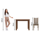Juego de Comedor Madesa Cíntia Mesa Tapa de Madera con 4 Sillas Marrón/Crema/Beige Marrón