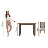 Juego de Comedor Cíntia Mesa Tapa de Madera con 4 Sillas