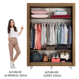 Placard Soltero Denver 2 Puertas Corredizas con Patas Marrón