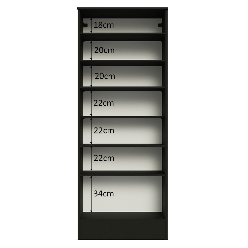 Zapatero multiuso Isis 1 con Puerta de espejo, Negro