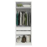 Placard Modular 2 Puertas 4 Cajones 1 Perchero Blanco Neo Madesa