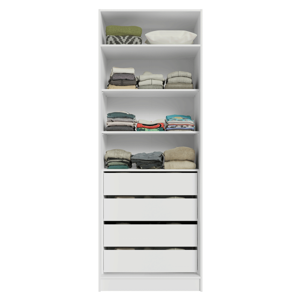 Placard Modular 2 Puertas 4 Cajones Blanco Neo Madesa