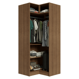 Dormitorio Completo Matrimonial Esquinero 2 Puertas Marrón/Crema Neo Madesa