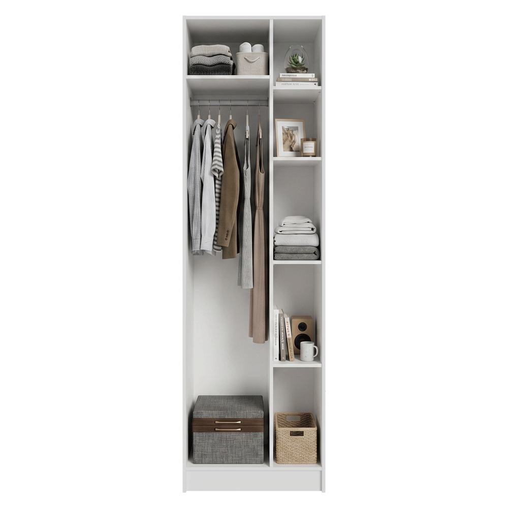 Placard Neo 65 cm 1 Puerta con Patas Modular 5 Nichos Blanco Madesa