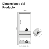 Placard Abierto Madesa Valencia 2 Cajones 0.70 m x 1.80 m Blanco