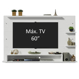 Panel de TV hasta 60 Pulgadas Madesa Alfa con Repisas e Nichos Blanco