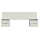 Respaldo de cama extensible Madesa con 2 Mesas de Luz Blanco