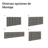Respaldo Tapizado Modular Combo 6 Piezas para Camas Individual Silver Madesa