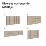 Respaldo Tapizado Modular Combo 6 Piezas para Camas Individual Imperial Madesa