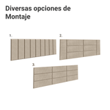 Respaldo Tapizado Modular Combo 9 Piezas para Camas hasta Matrimonial/Queen Imperial Madesa