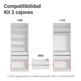 Combo 2 Cajones para Placard Modulado Neo Blanco Madesa