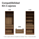 Kit 2 Cajones para Placard Modular Marrón Neo Madesa