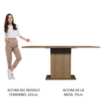 Mesa de Comedor Rectangular Tapa de Madera 160 cm Marrón Madesa 01