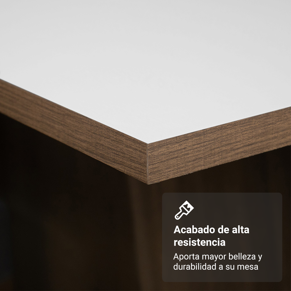 Mesa de Comedor Madesa Rectangular con Tapa de Madera 5231 Negro